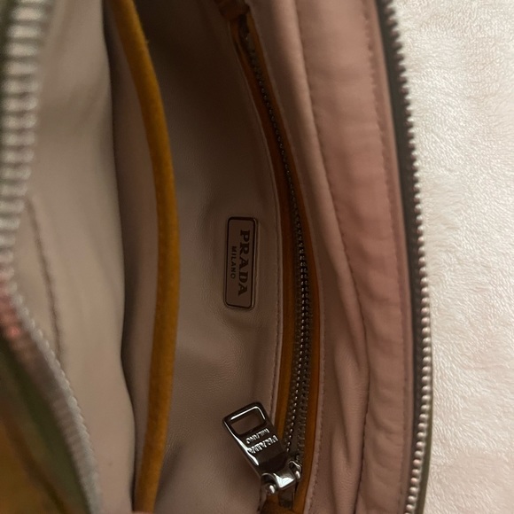 Vintage Prada Green and Orange Leather Cross Body Bag - Picture 10 of 12